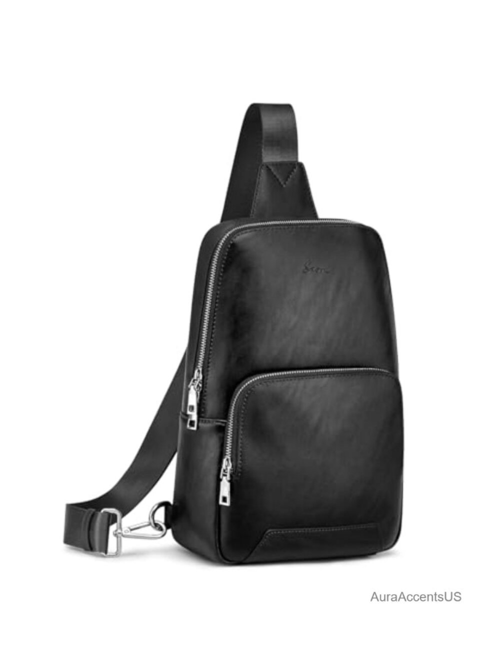 Genuine Leather Sling Bag RFID Blocking Crossbody Backpack for Men Women